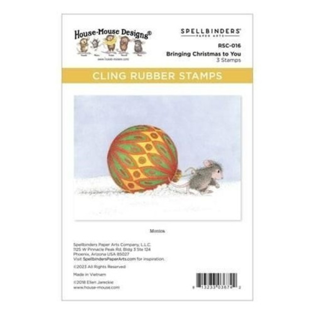 Spellbinders House-Mouse Designs Bringing Christmas to You Cling Rubber Stamps